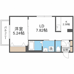 ライラック壱番館 1LDKの間取図画像