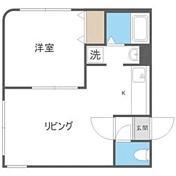 さくらハイツ 1LDKの間取図画像
