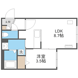 札幌市中央区北十三条西16丁目マンション 1LDKの間取図画像