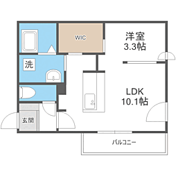 札幌市西区二十四軒四条5丁目マンション 1LDKの間取図画像