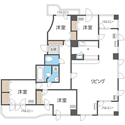 ビッグパレス西線ウエストタワー 4LDKの間取図画像