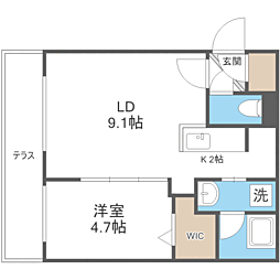 BLANCO麻生 1LDKの間取図画像