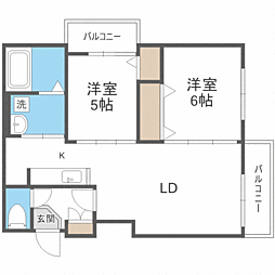 アルシオーネS12 2LDKの間取図画像