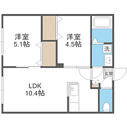 LavenderTerrace 2LDKの間取図画像