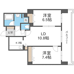 RESIDIA円山北五条 2LDKの間取図画像