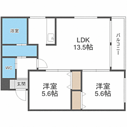 プレシェルト手稲本町 2LDKの間取図画像