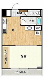 五反野ダイヤモンドマンション 1LDKの間取図画像
