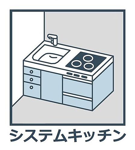 設備が一体化しているので掃除がしやすく、キッチンを清潔に保ちやすい構造です。