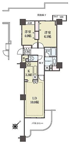 間取り 東急ドエル・サウスフロントタワー町田 16階/-