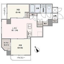 セブンスターマンション第二青葉台 2LDKの間取図画像