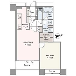 東京シーサウスブランファーレ 1LDKの間取図画像