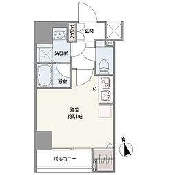スカイコートプライム大井町 ワンルームの間取図画像