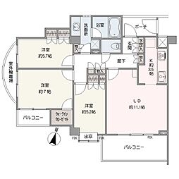 グローリオ東伏見 3LDKの間取図画像