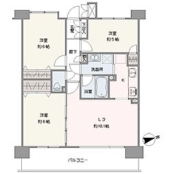 クリオ武蔵砂川壱番館 3LDKの間取図画像
