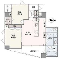 カーサフェリス阿佐ヶ谷テラス 2LDKの間取図画像