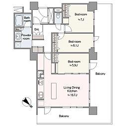 間取図画像 3LDK