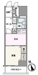 クリオ衣笠弐番館 1DKの間取図画像