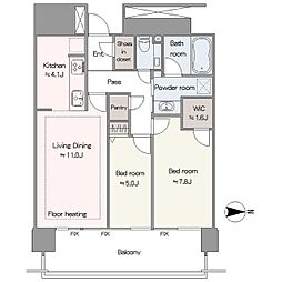 M.M.TOWERSザ・サウス 2LDKの間取図画像