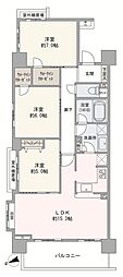クリオ衣笠フィルソーレ 3LDKの間取図画像