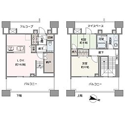 イニシア新川崎 2LDKの間取り