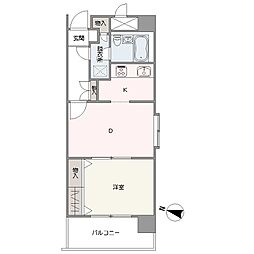 ライオンズマンション川崎第14 1DKの間取図画像