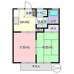 サンシティ 2DKの間取図画像