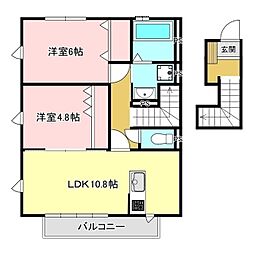 グランメール七光台 2LDKの間取図画像