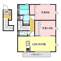 グランメール七光台 2LDKの間取図画像