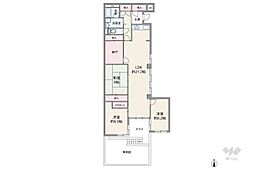 南ケ丘アイリスA棟 3LDKの間取図画像