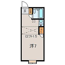 ベルピア湯河原第2 ワンルームの間取図画像