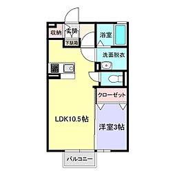 ラシェリール1 1LDKの間取図画像