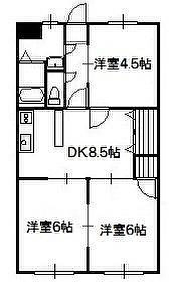 シオンレジデンス 408｜栃木県足利市五十部町(賃貸マンション3DK・4階・53.46㎡)の写真 その2