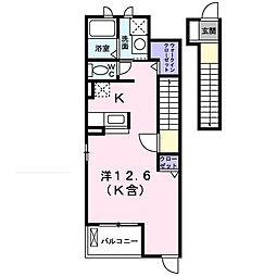 グレイスＭ 2階ワンルームの間取り