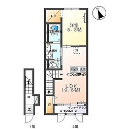 ヴィエナ 1LDKの間取図画像