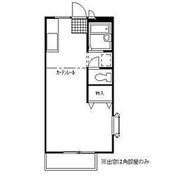 スプリングハイツ 1Kの間取図画像