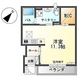 レジーナガーデン ワンルームの間取図画像