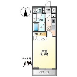 メゾン・ド・ヴァンベール 1Kの間取図画像