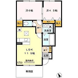 ベル・ファミーユA 2LDKの間取図画像