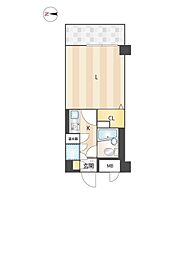白楽六恵館 1Kの間取図画像