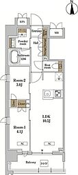 JR京浜東北・根岸線 蒲田駅 徒歩10分の賃貸マンション 6階2LDKの間取り
