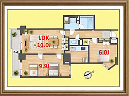 東京アルバタワー 3LDKの間取図画像