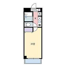 JR仙山線 北山駅 徒歩7分の賃貸マンション 3階1Kの間取り