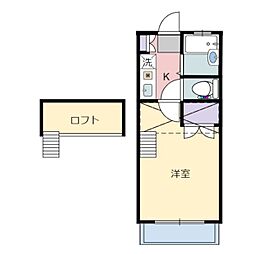 旭ヶ丘レジデンス 1Kの間取図画像
