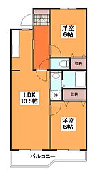 グリーンパークムサシノ 2LDKの間取図画像