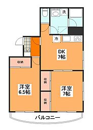 サンシャイン和 2DKの間取図画像