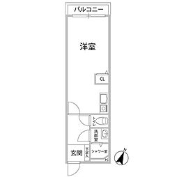 第2プリンスビル ワンルームの間取図画像