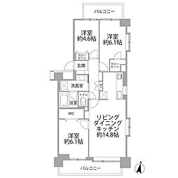 南薬院パーク・マンション 3LDKの間取図画像