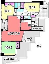 アーバンビレッジ須磨アクティス 3LDKの間取図画像