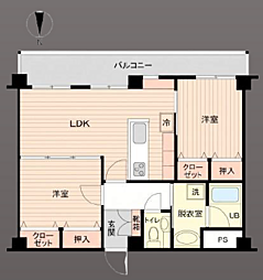 シティーハイツ栄町 2LDKの間取図画像