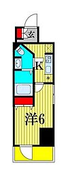 Alivis船橋East 6階1Kの間取り